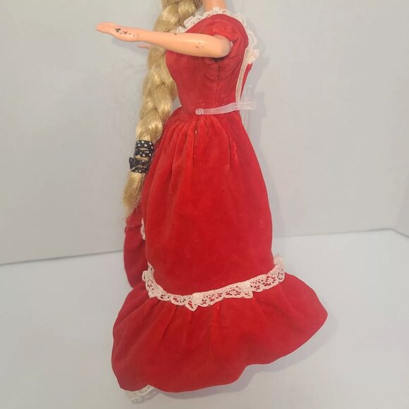 Lucky Inc. Brand Vintage Red Velvet Barbie Doll Sized Dress - Picture 3 of 7